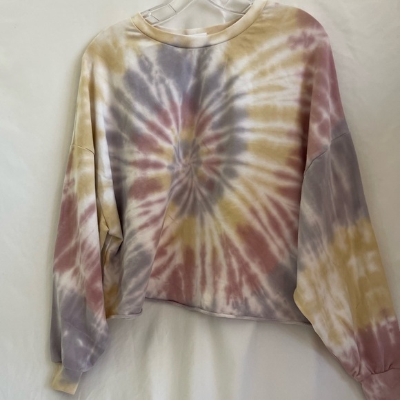 X Project Social T Women’s Crop Sweater Tie Dye Pullover Crewneck S - Picture 3 of 15